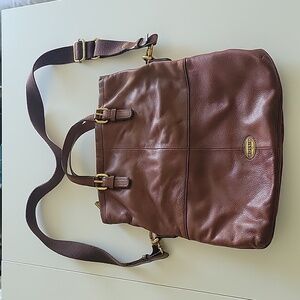 Fossil tumbled-leather bag